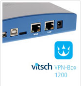 De Vitsch VPNBox. De LAN versie verbind uw PLC, machine, netwerk, of besturing op afstand zodat u eenvoudig service of engineeringswerkzaamheden kunt uitvoeren.