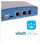 De Vitsch VPNBox. De LAN versie verbind uw PLC, machine, netwerk, of besturing op afstand zodat u eenvoudig service of engineeringswerkzaamheden kunt uitvoeren.
