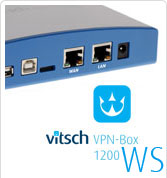 Vitsch VPNBox 1200W. Met een wireless access point maakt u simpel verbinding om uw PLC, besturing, netwerk of apparaat op afstand te kunnen servicen / aanpassen. Inclusief extra seriele RS232 of RS485 interface